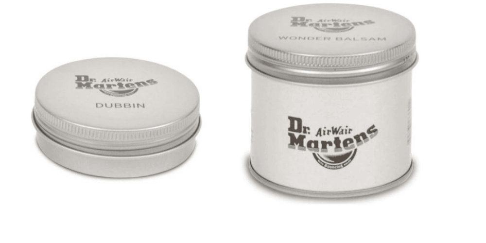 dr martens's dubbin and wonder balsam on white background