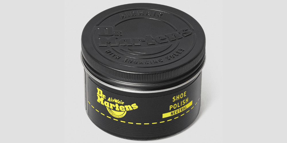dr martens cream polish (airware) with grey background
